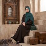 مانتو عبایی حسنا الیزه قهوه ای