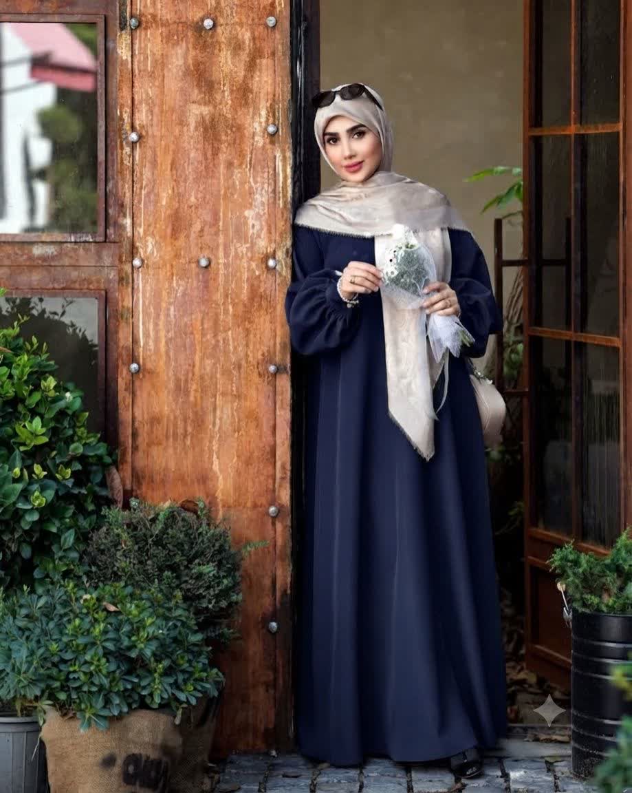 مانتو عبایی درسا الیزه آبی پاستیلی تیره مانتو عبایی درسا الیزه آبی پاستیلی تیره