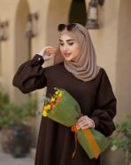 مانتو عبایی درسا الیزه قهوه ای