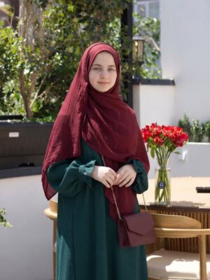 مانتو عبایی نوجوان حسنا صوفیا شانتون سبز کله غازی