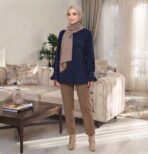 شومیز مانتویی حسنا الیزه سورمه ای