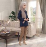شومیز مانتویی حسنا الیزه سورمه ای