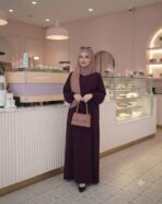 مانتو عبایی درسا الیزه بادمجانی
