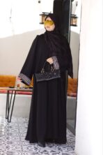 مانتو عبایی ویورا سوپرالیزه مشکی