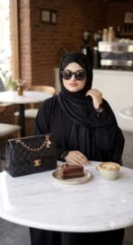 مانتو عبایی ملکا الیزه مشکی