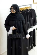 مانتو عبایی لیدوما بوگاتی چاپی پاپیون - تصویر 4