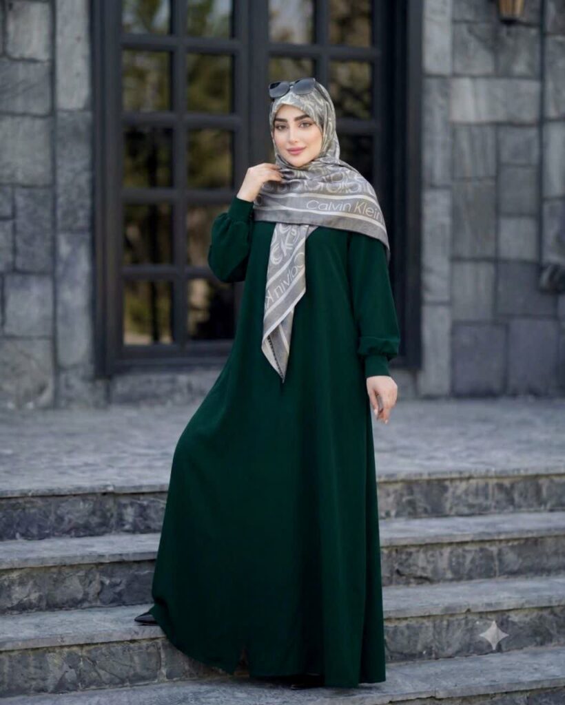 مانتو عبایی حانا الیزه سبز زمردی