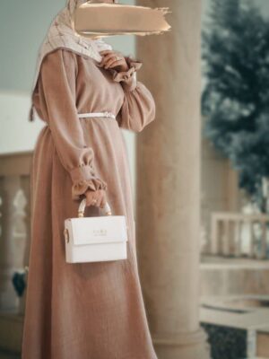 مانتو عبایی حسنا صوفیا شانتون نسکافه ای تیره
