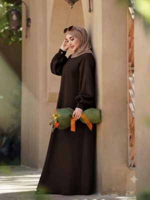 مانتو عبایی درسا الیزه قهوه ای