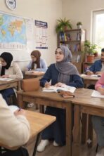 مانتو عبایی نوجوان حانا صوفیا شانتون سورمه ای
